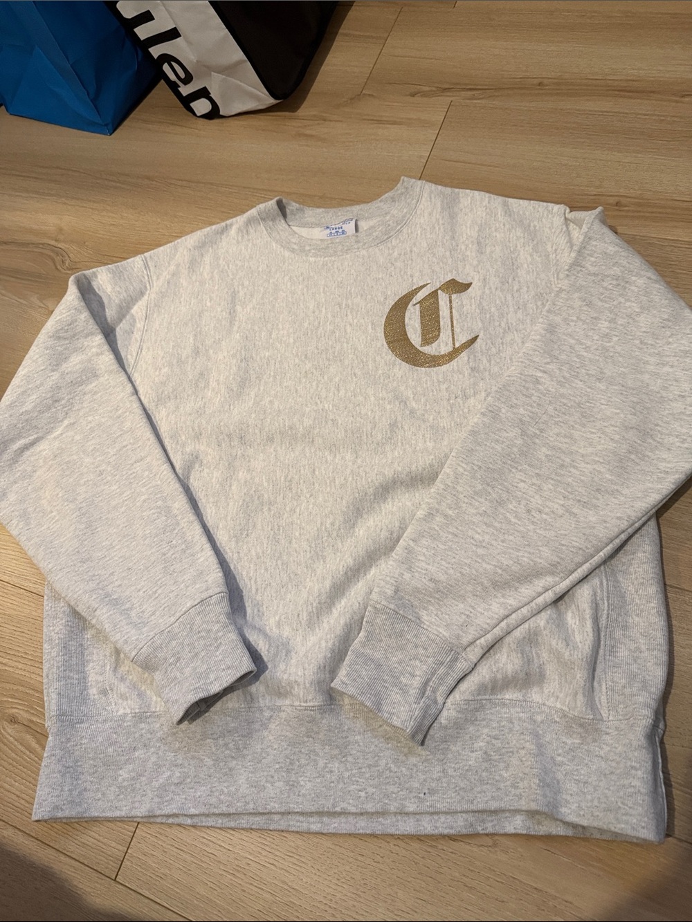 Champion grey reverse weave crewneck sweater size L